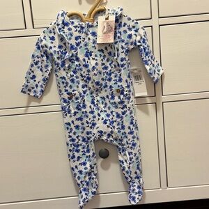 Jessica Simpson Baby Blue Floral Footed Sleeper | 3–6 Months | NWT